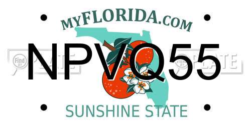 NPVQ55 Florida License Plate
