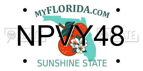 NPVY48 Florida License Plate
