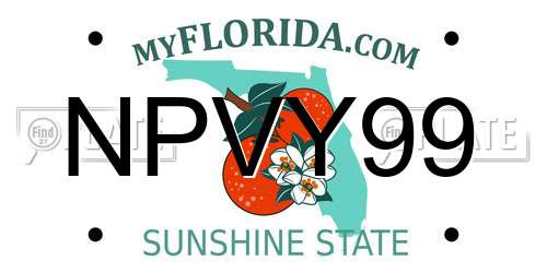 NPVY99 Florida License Plate