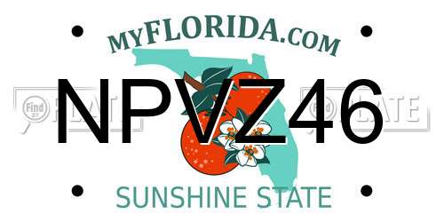 NPVZ46 Florida License Plate