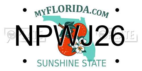 NPWJ26 Florida License Plate