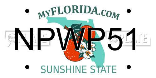 NPWP51 Florida License Plate