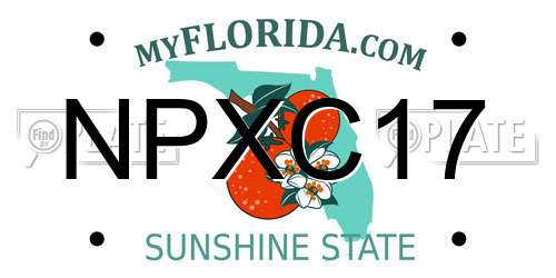 NPXC17 Florida License Plate
