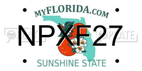 NPXF27 Florida License Plate