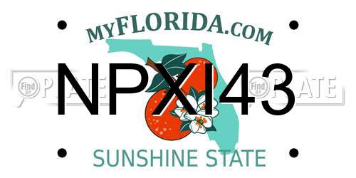 NPXI43 Florida License Plate