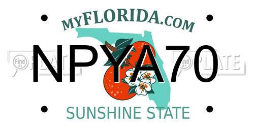 NPYA70 Florida License Plate