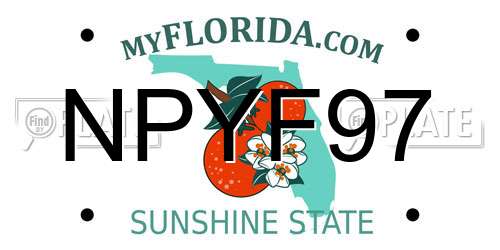 NPYF97 Florida License Plate