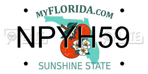 NPYH59 Florida License Plate
