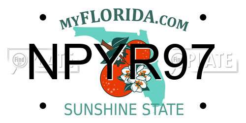 NPYR97 Florida License Plate
