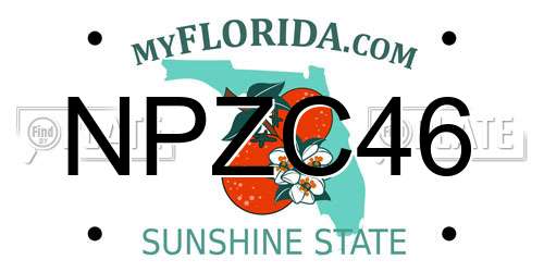NPZC46 Florida License Plate