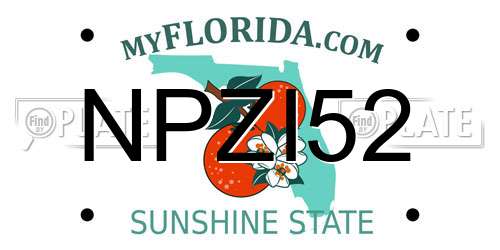 NPZI52 Florida License Plate