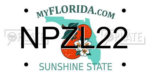 NPZL22 Florida License Plate