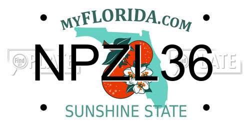 NPZL36 Florida License Plate