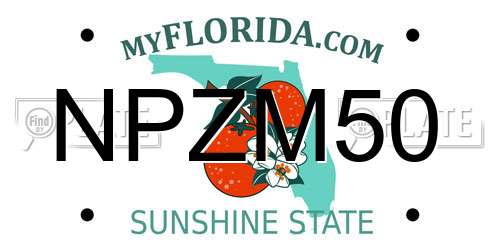 NPZM50 Florida License Plate