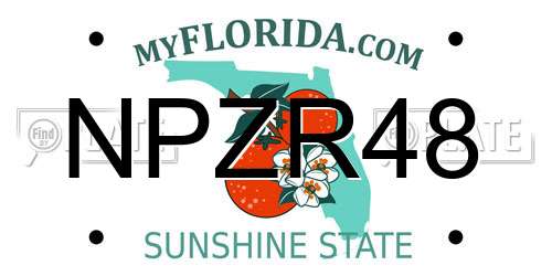 NPZR48 Florida License Plate
