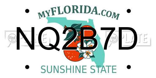 NQ2B7D Florida License Plate