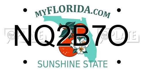 NQ2B7O Florida License Plate