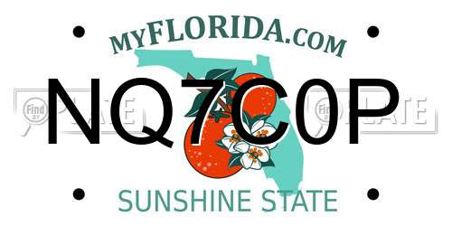 NQ7C0P Florida License Plate