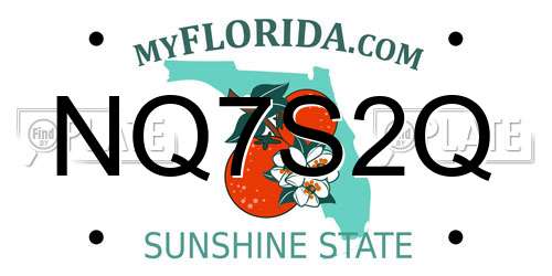 NQ7S2Q Florida License Plate