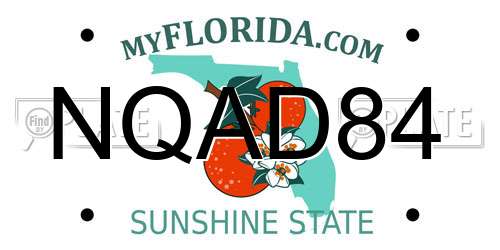 NQAD84 Florida License Plate