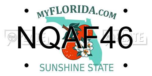 NQAF46 Florida License Plate