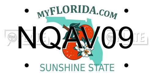 NQAV09 Florida License Plate