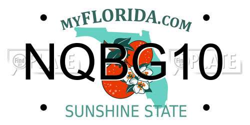 NQBG10 Florida License Plate
