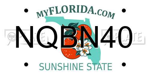 NQBN40 Florida License Plate