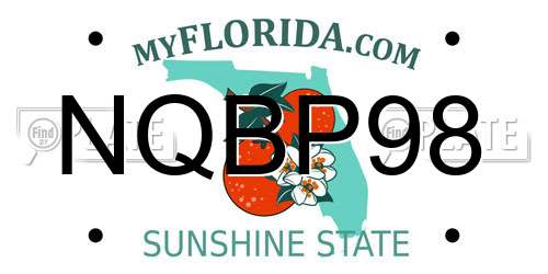 NQBP98 Florida License Plate