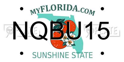 NQBU15 Florida License Plate