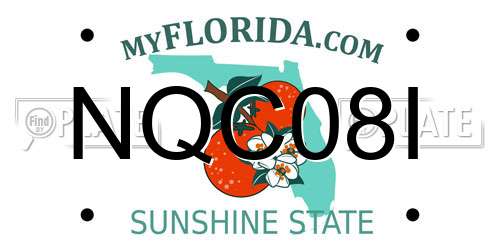 NQC08I Florida License Plate