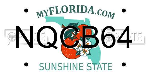 NQCB64 Florida License Plate