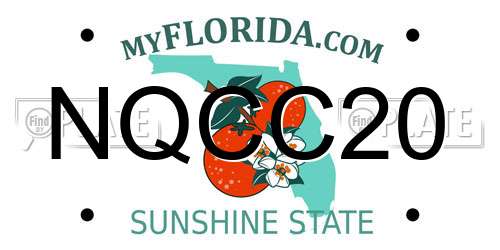 NQCC20 Florida License Plate