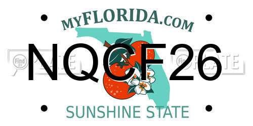 NQCF26 Florida License Plate