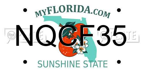 NQCF35 Florida License Plate