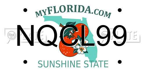 NQCL99 Florida License Plate