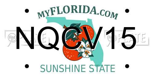 NQCV15 Florida License Plate