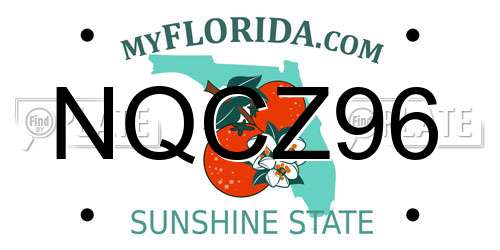 NQCZ96 Florida License Plate