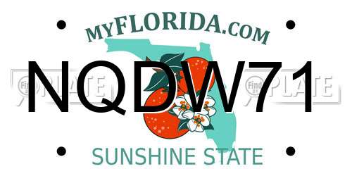 NQDW71 Florida License Plate