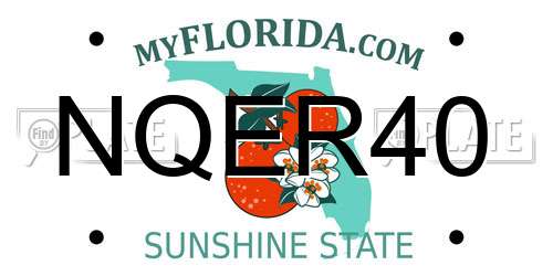 NQER40 Florida License Plate