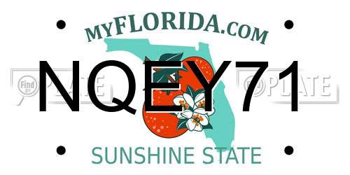 NQEY71 Florida License Plate