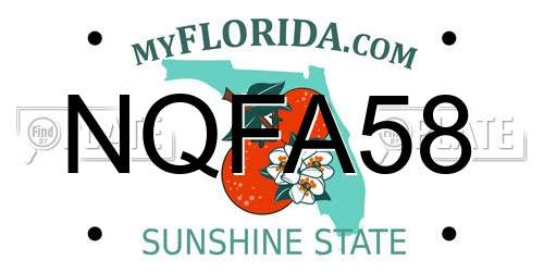 NQFA58 Florida License Plate