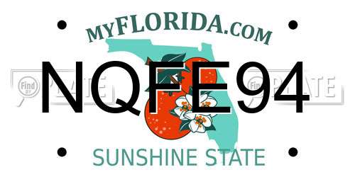 NQFE94 Florida License Plate