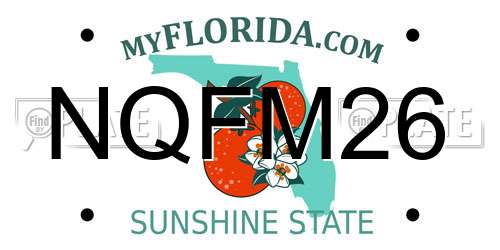 NQFM26 Florida License Plate