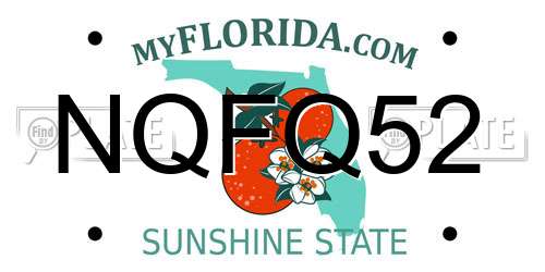 NQFQ52 Florida License Plate
