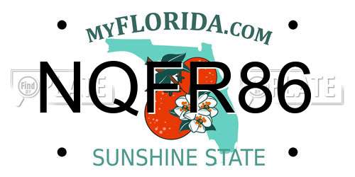 NQFR86 Florida License Plate