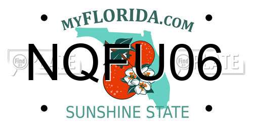 NQFU06 Florida License Plate