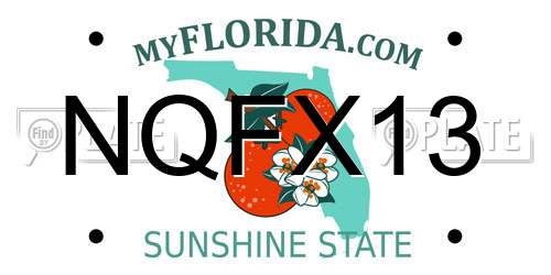 NQFX13 Florida License Plate