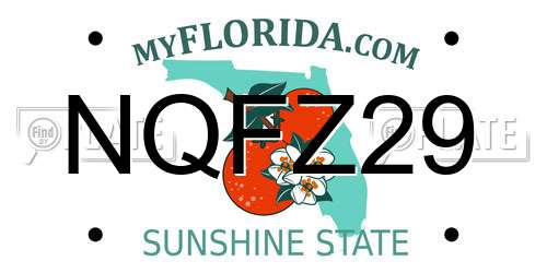 NQFZ29 Florida License Plate