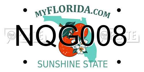 NQG008 Florida License Plate